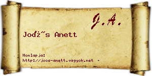 Joós Anett névjegykártya