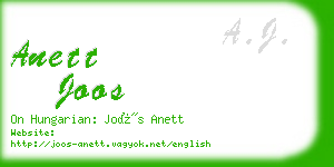 anett joos business card